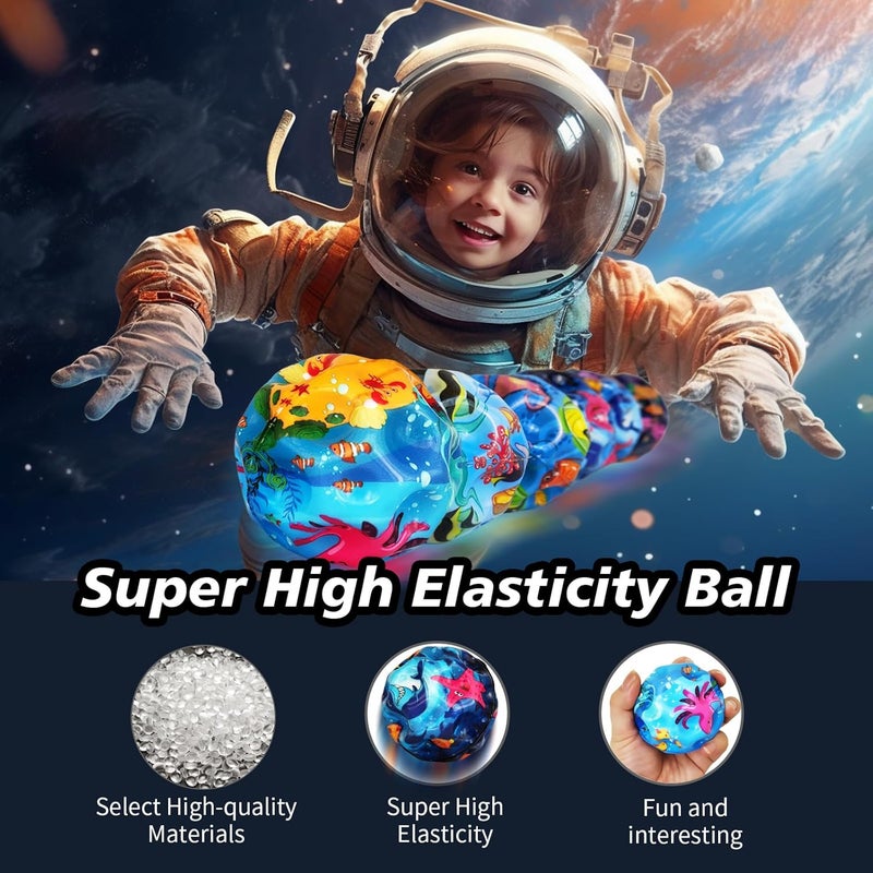 QOUXZ 6 Pack Astro Jump Ball, Multicolored Spaceballs, Super High Bouncing Lightweight for Children, Bouncy Balls, Jumping Toy for Stress Relief - Image 5